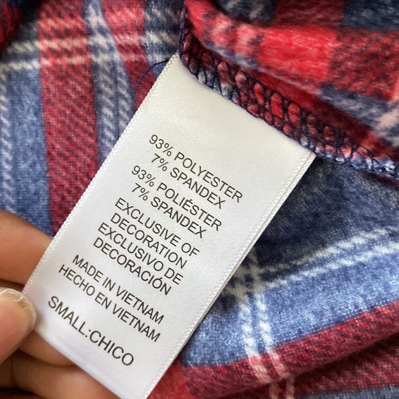 Nautica Plaid Fleece Pajama Top SIZE S - Picture 4 of 6